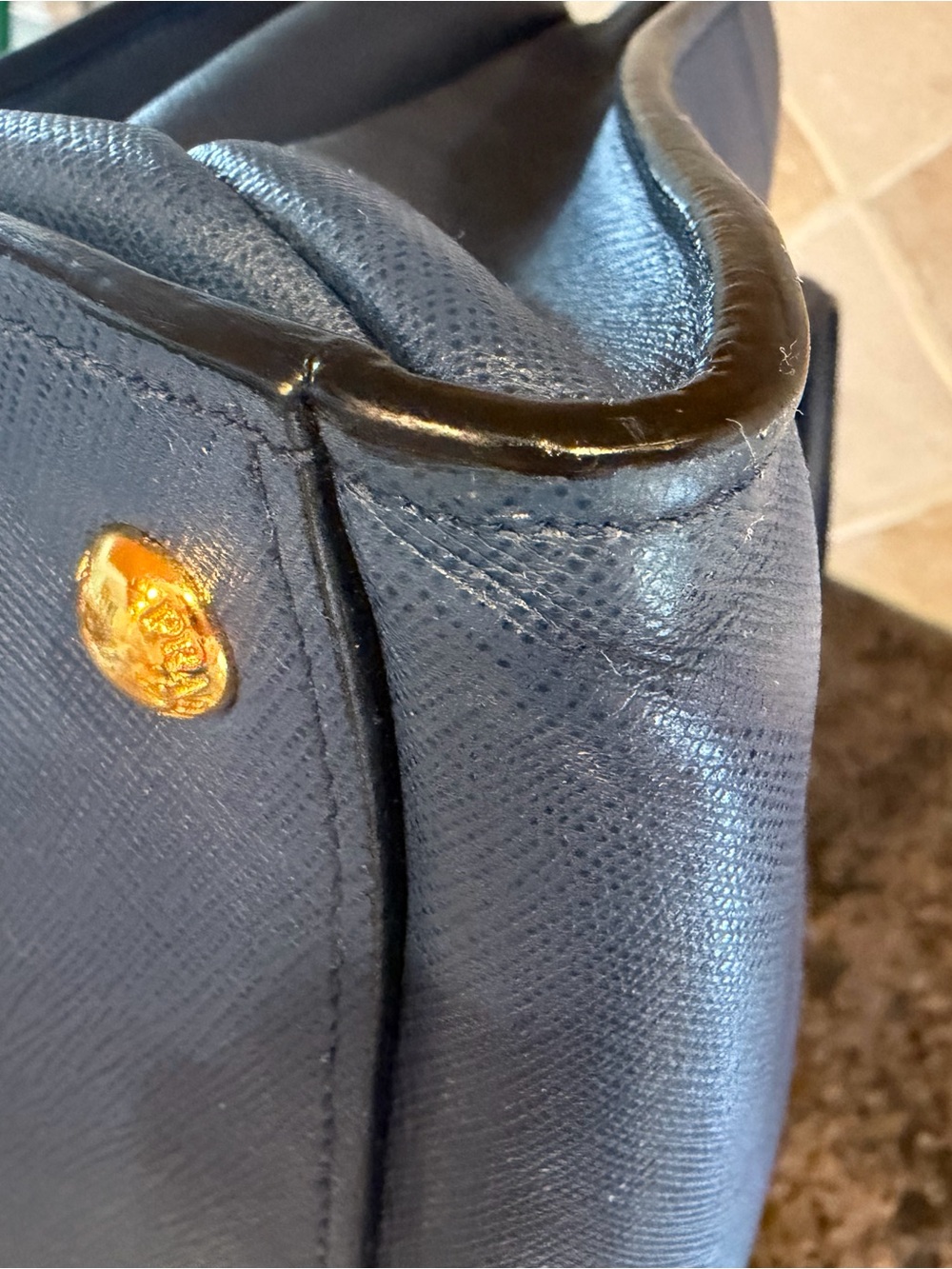 PRADA Saffiano Leather Triple compartment Bag-blue - Picture 6 of 16